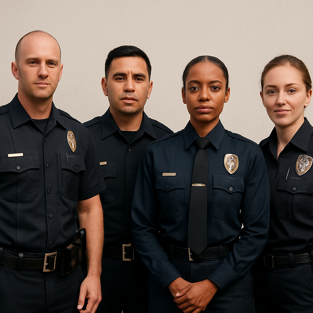 Team of police officers